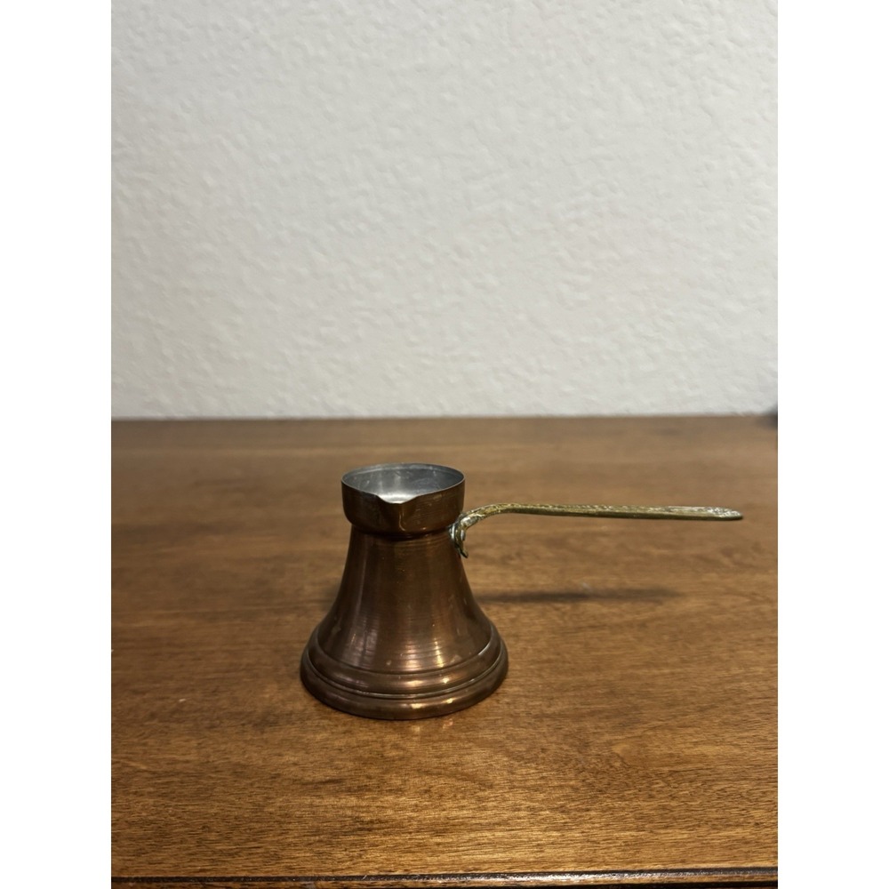 Vintage Sarajevo Art Craft Company Copper  Turkish Coffee Pot Brass Handle